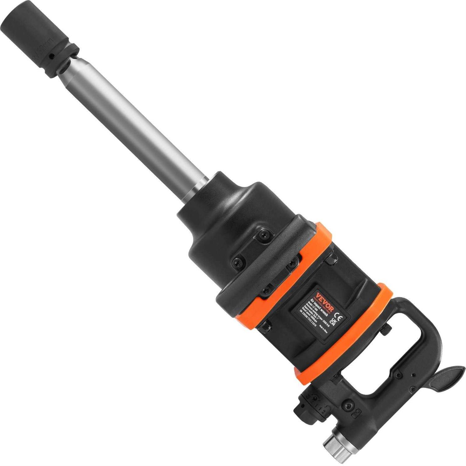 VEVOR 1 Inch Air Impact Wrench Up to 3160 ft-lbs High Reverse Torque Output 1 Pneumatic Impact Gun w/ 8 Inch Extended Anvil &amp; Carrying Case