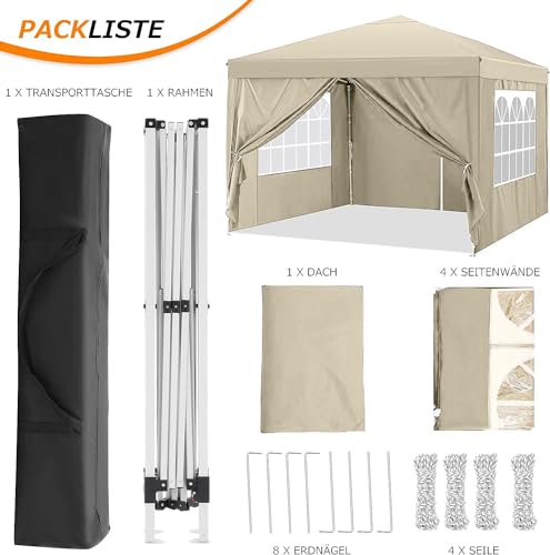 COBIZI 10x10 Pop up Canopy Tent Protable Canopy Tent with 4 Sidewalls Waterproof Commercial Instant Shelter for Parties, Wedding