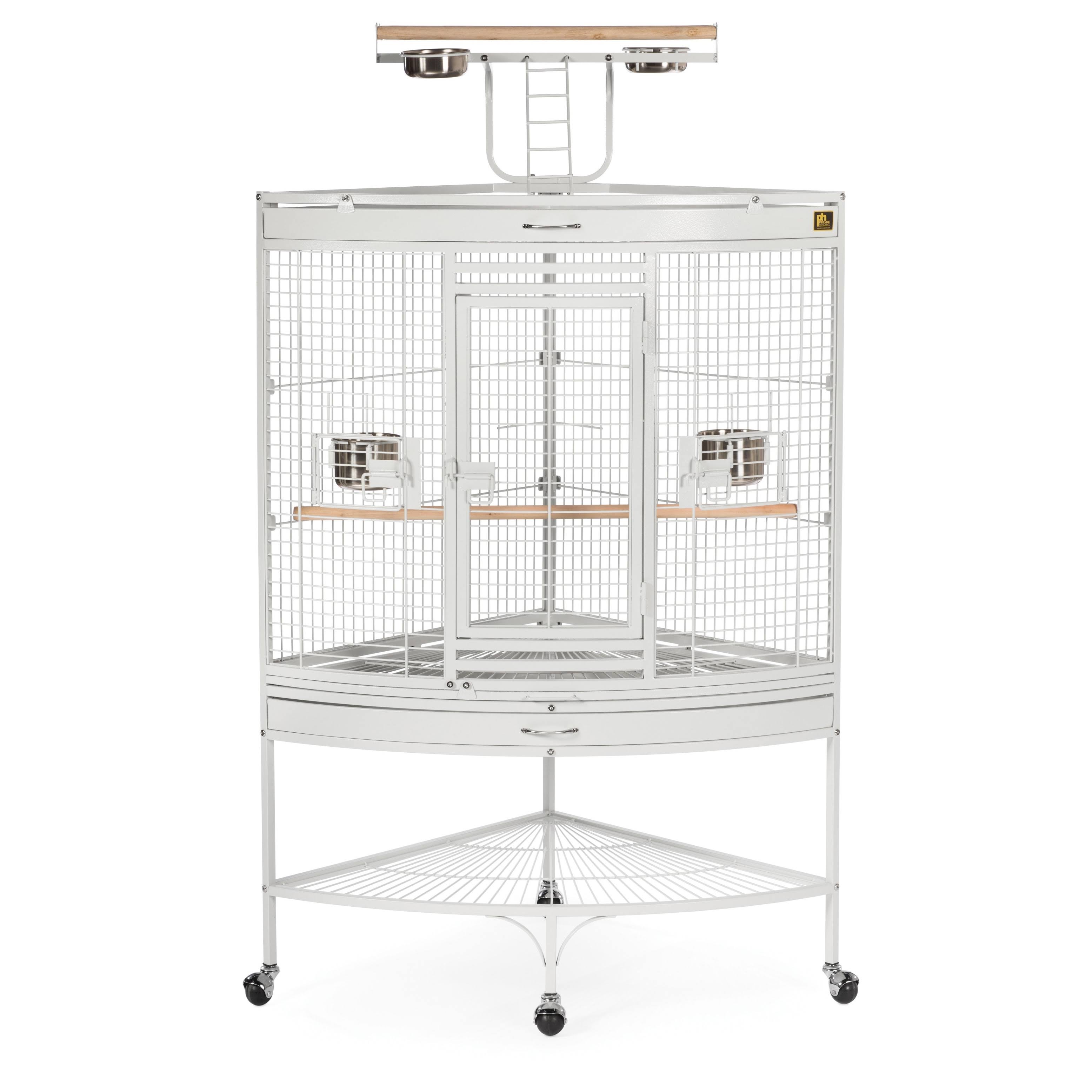 Prevue Hendryx White Corner Parrot Cage