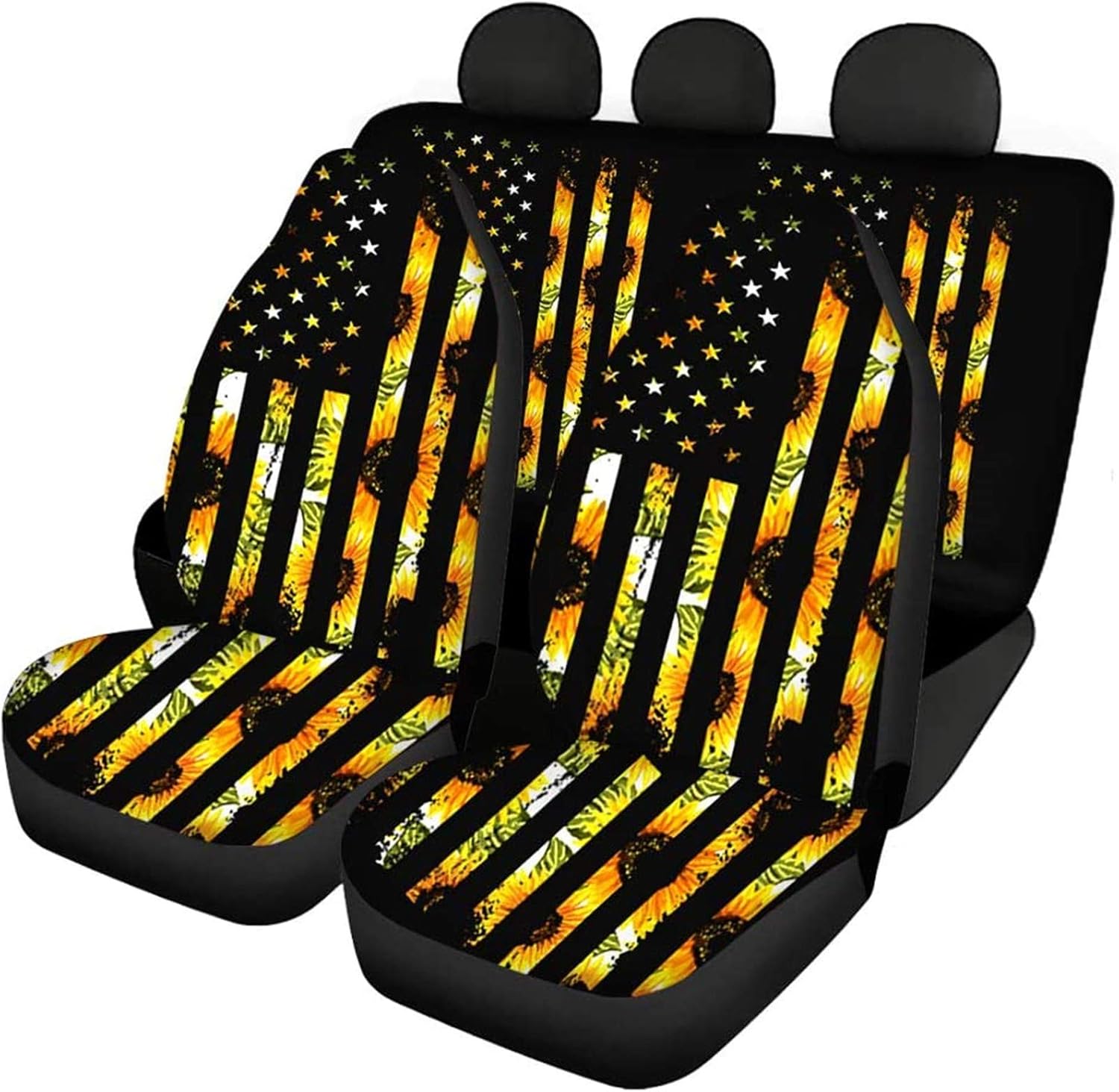 SEANATIVE Stretchy Car Seat Cover Camo Forest Deer Universal Car Interior Seat Cover Machine Washable Anti-Slip Front and Rear Bench Back Seat Cover