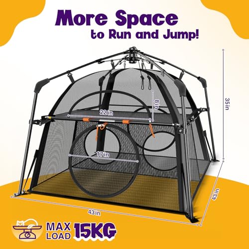 Extra Large Catio Outdoor Cat Enclosure, Rywell 3-Tier Spacious Outdoor Cat Tent, Weatherproof&Sunproof with 5 Windows