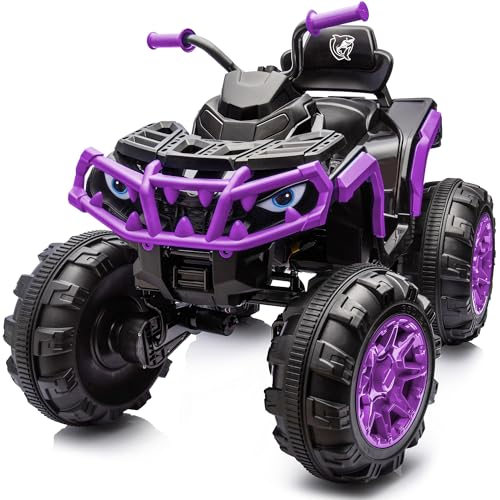 Shark Kids ATV 4 Wheeler, 24V 4WD Electric ATV Ride On Toy for Big Kids, 4X200W Motor, 5.6Mph Max Speed - Green