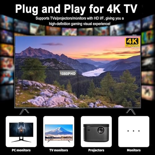 Upgrade Wireless Retro Game Console Stick, ZeroStory Retro Video Game Console Stick Built in 20000+ Games with 15 Emulators