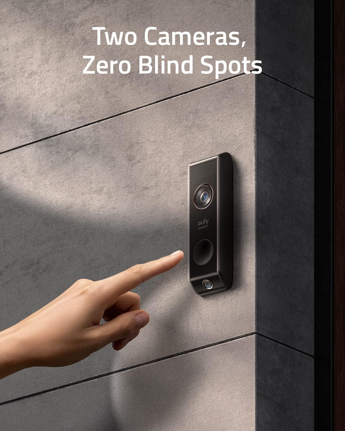 eufy Security Video Doorbell Dual Camera, 2K HD, Wireless, Battery-Powered, HomeBase, Dual Motion Detection, Smart Recognition, No Monthly Fee