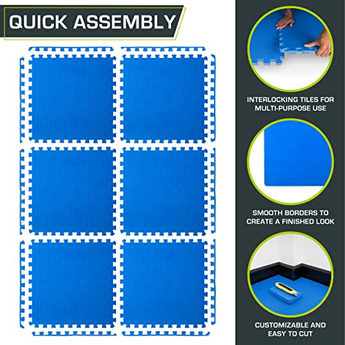 ProsourceFit Extra Thick Puzzle Exercise Mat , EVA Foam Interlocking Tiles for Protective, Cushioned Workout Flooring for Home and Gym Equipment