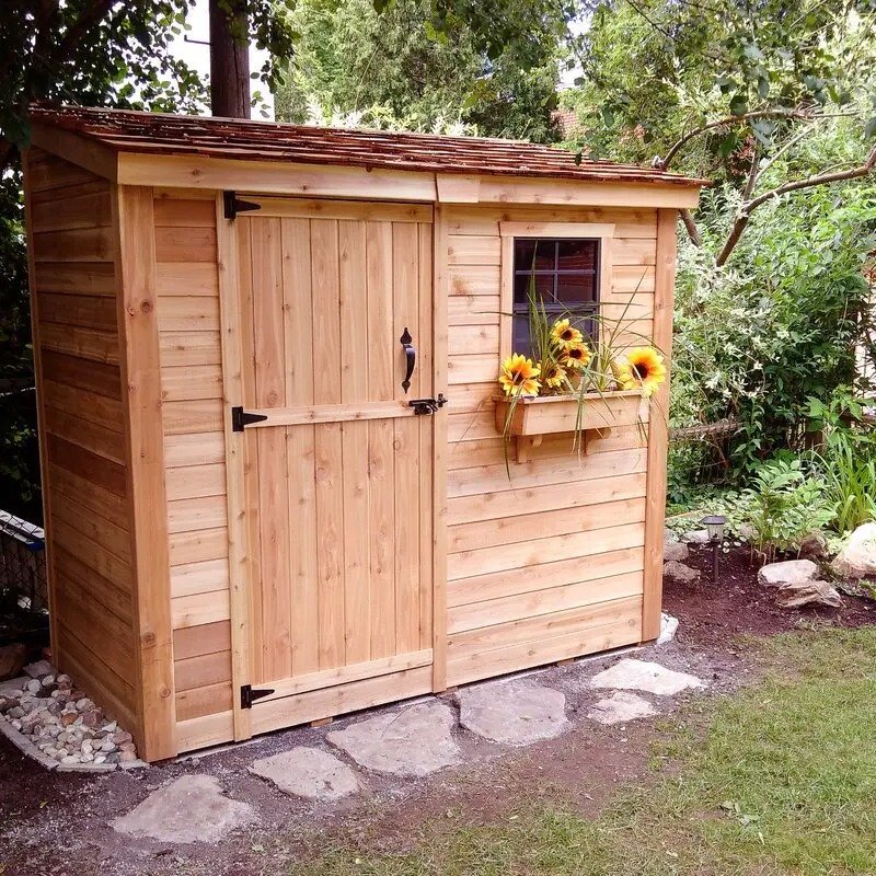 8.5ft wide x 4.5ft deep solid wood lean-to shed