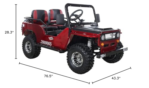 X-PRO 125cc Go Kart with 3-Speed Semi-Automatic Transmission w/Reverse, Big 18" Aluminium Rim Wheels! (Red)