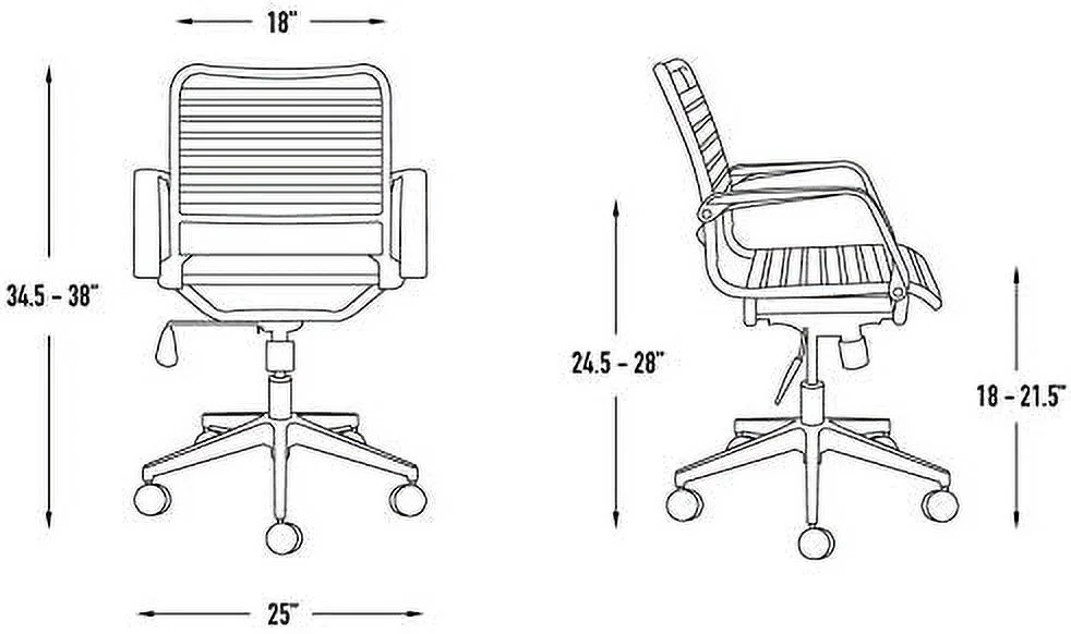 RUNFAYBIU Laura Davidson  Chair for Office Task  with  Elastic Bungie Straps  Rolling  Adjustable Height and Arm  Made of Polyester  Alloy Steel and