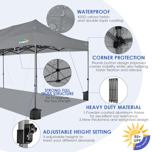 COBIZI 13x26 Pop Up Tent 13x26 Canopy with Sidewalls Heavy Duty Canopy Party Tent for Parties