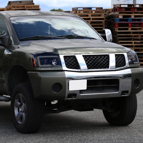Fits 2004-2015 Nissan Armada Titan Upgraded Replacement Projector Headlights LED Switchback Sequential Turn Signals Assembly Pair | Black