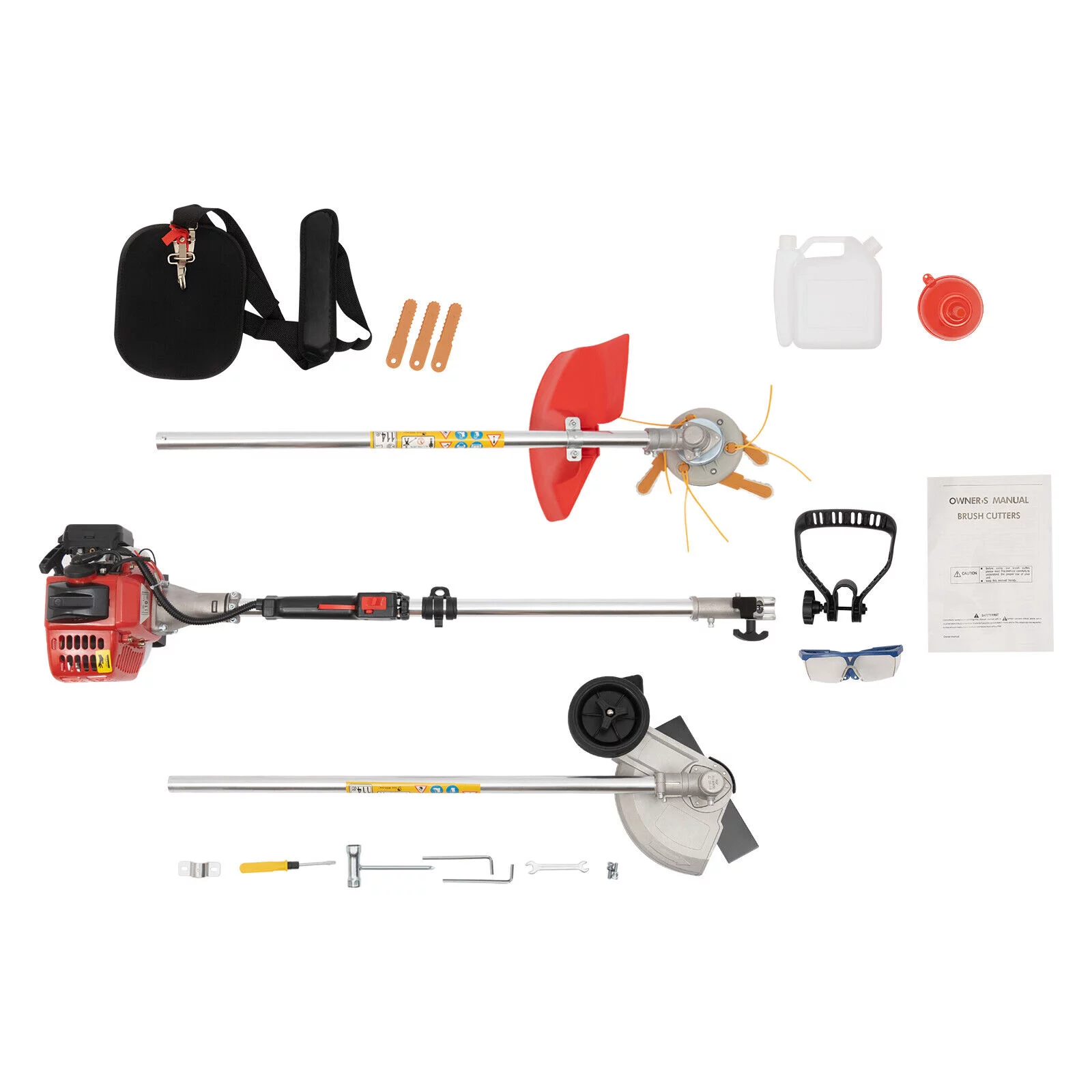 ZhdnBhnos 26/33/43CC Gas Powered Weed Whacker with 2 Blade Heads 2 Stroke Grass Hedge Trimmer Lawn Edger Cutter Weed Eater - Radiant Selections