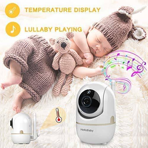 Hello Baby-us Baby Monitor with Remote Pan-Tilt-Zoom Camera and 3.2&& LCD Screen, Infrared Night Vision, Gold