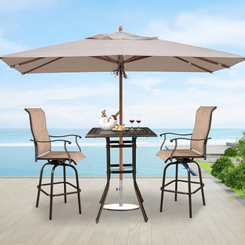 BIVVI 32” Cast Aluminum Outdoor Side Table