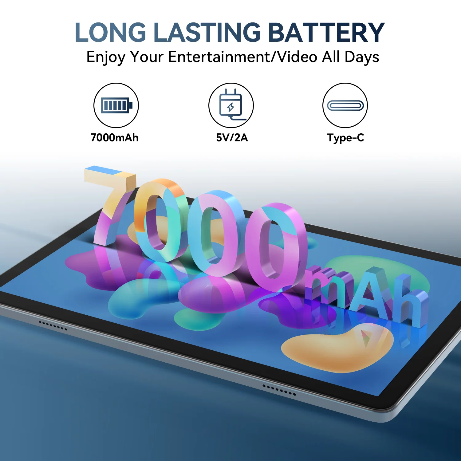 Android 12 Tablet 10.1 inch 128GB Tablet, 2024 Latest Update Octa-Core with Keyboard, Dual 13MP+8MP Camera, 5G WiFi, Bluetooth, GPS