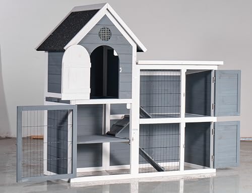 122" Large Chicken Coop with Run,Outdoor Chicken Run W/Nesting Box & Perch,Wooden Hen House W/Ramp & Sliding Trays