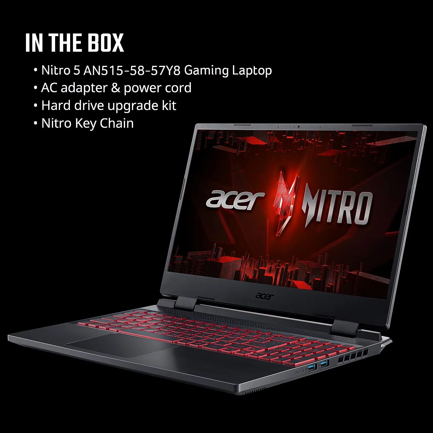 Acer Nitro 5 AN515-58-57Y8 Gaming Laptop | Intel Core i5-12500H | NVIDIA GeForce RTX 3050 Ti Laptop GPU | 15.6" FHD 144Hz IPS Display | 16GB DDR4 |