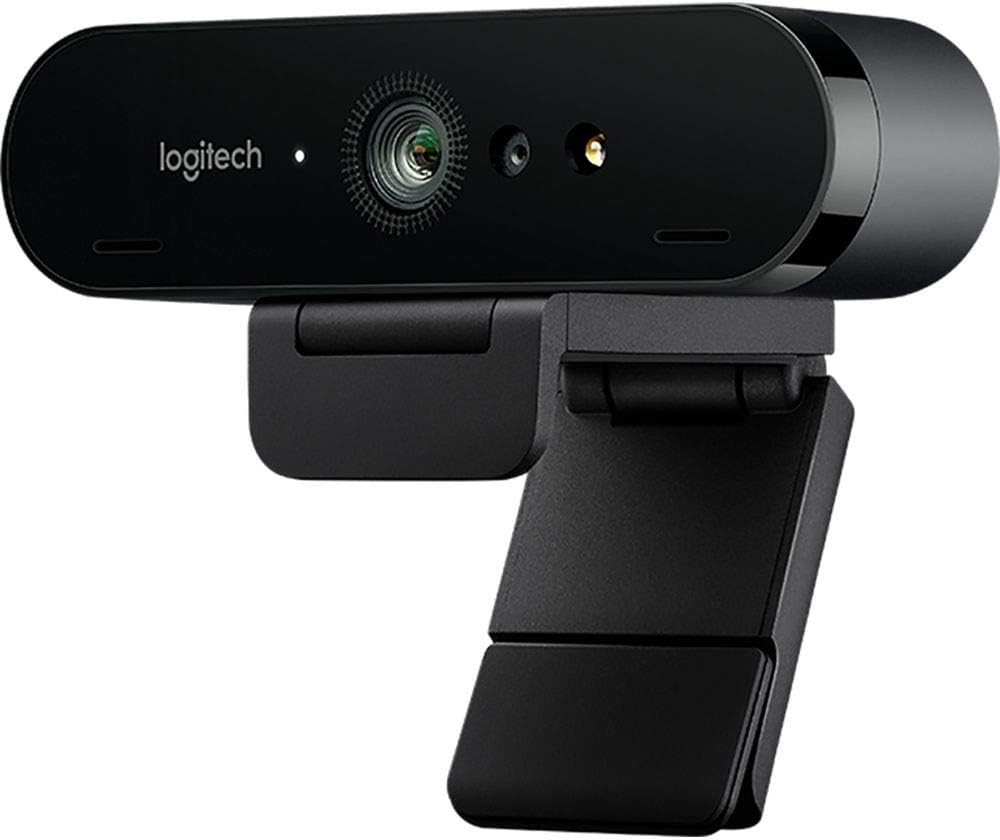 Logitech BRIO UHD 4K Webcam: (960-001105) with RightLight 3 and HDR Technology + Bundle Kit