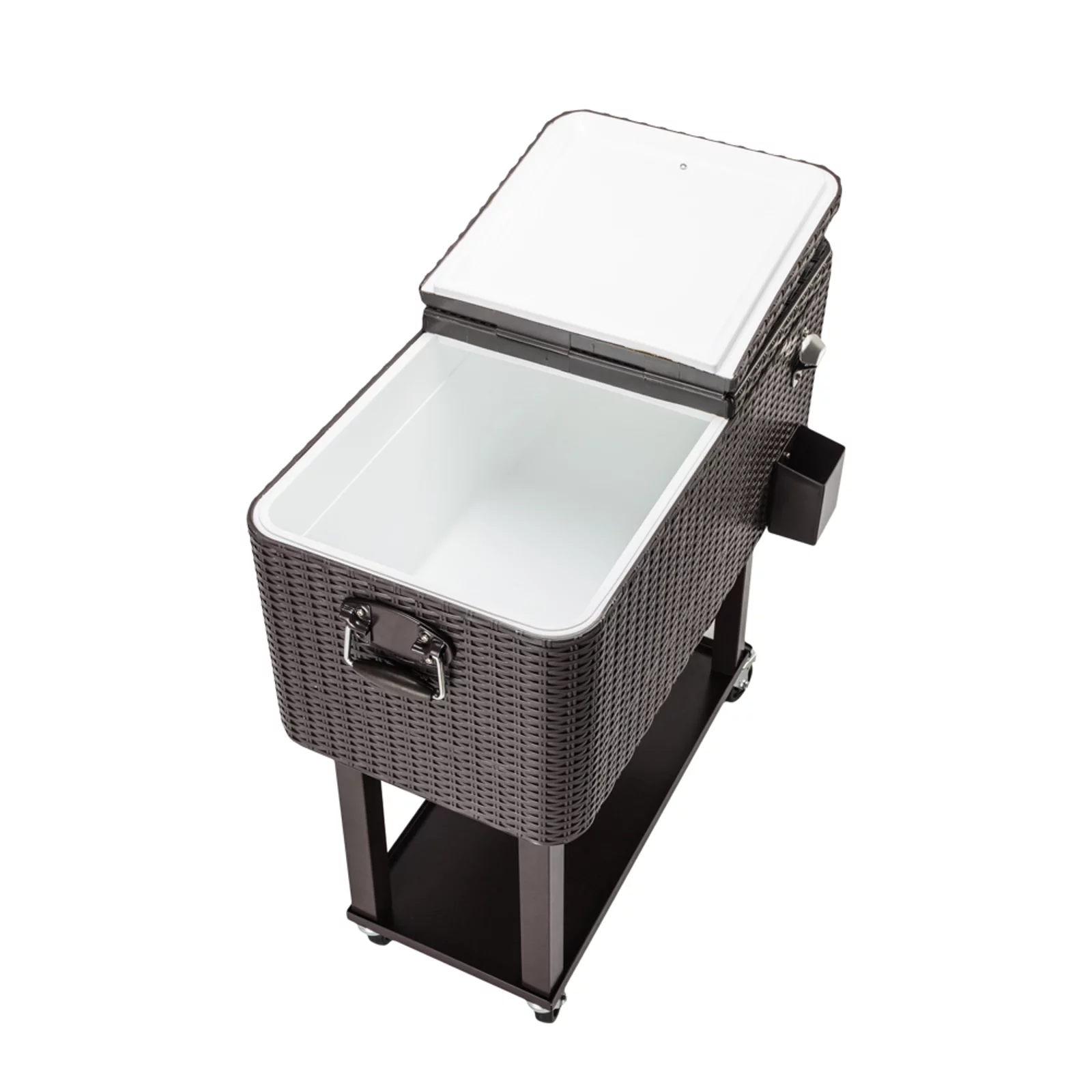 CAIHONG 80 Quart Rolling Ice Chest on Wheels, Portable Party Bar Cold Drink Beverage Cart Tub for Outdoor Patio Deck