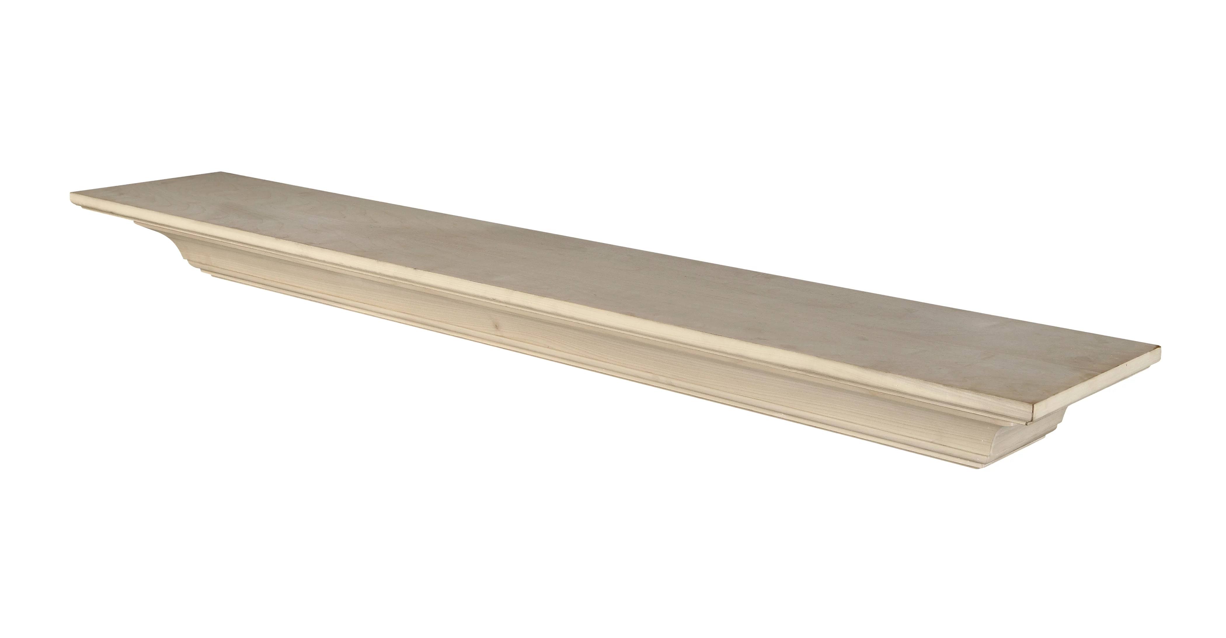 Pearl Mantels Homestead Traditional Premium Wood Mantel Shelf, Unfinished, Paint and Stain Grade, 60"L x 10"D x 5"H