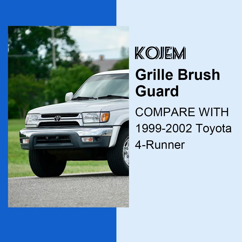 Kojem Front Bumper Protector Headlight Brush Guard Grille for 1999-2002 Toyota 4Runner Modular Black Steel