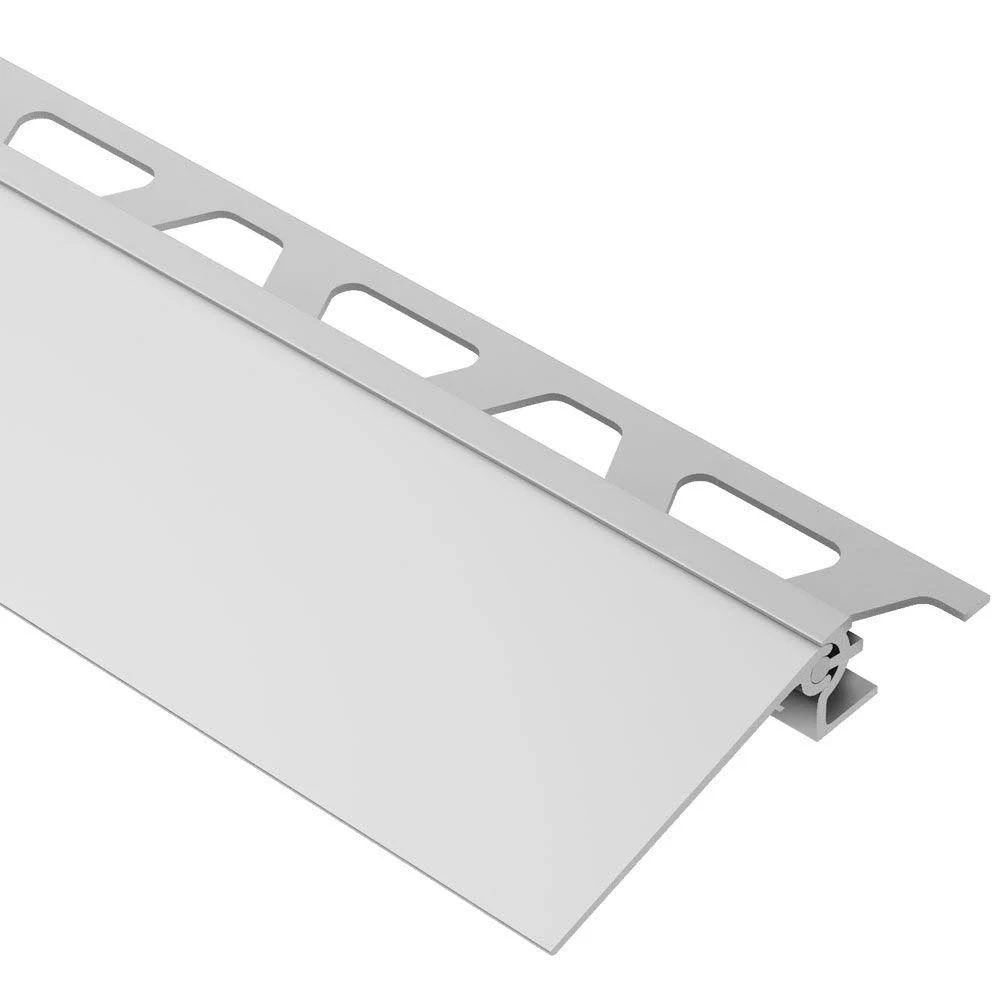 Schluter Systems Reno-V 0.563-in W x 98.5-in L Satin Anodized Aluminum Reducer Tile Edge Trim | AEVT150B40