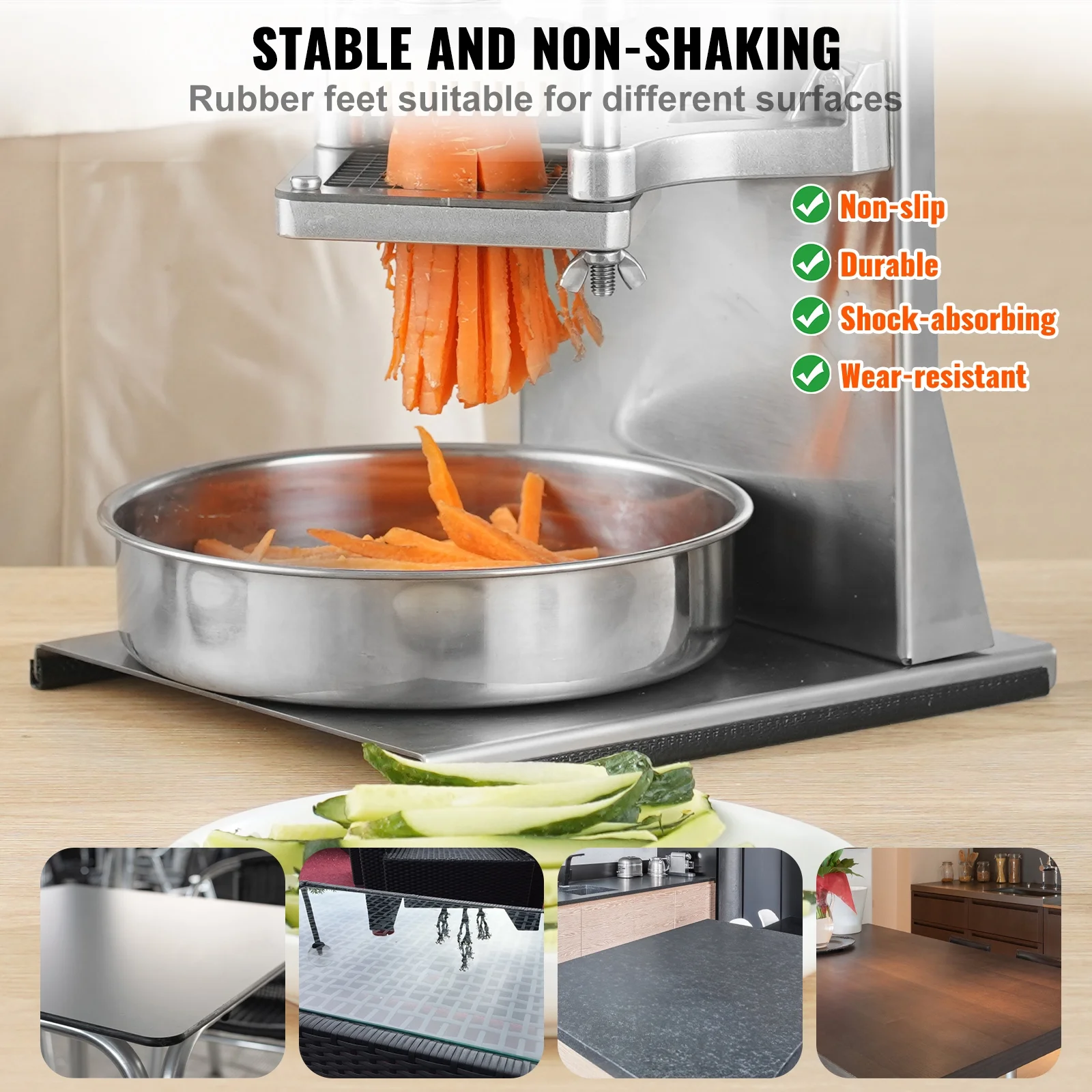 BENTISM Commercial Vegetable Dicer French Fry Cutter with 4 Blades Wedge Slicer