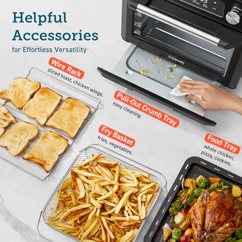 COSORI Smart 12-in-1 Air Fryer Toaster Oven Combo, Airfryer Convection Oven Countertop, Bake, Roast, Reheat, Broiler, Dehydrate