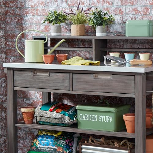 Homestyles Maho Golden Teak Potting Bench