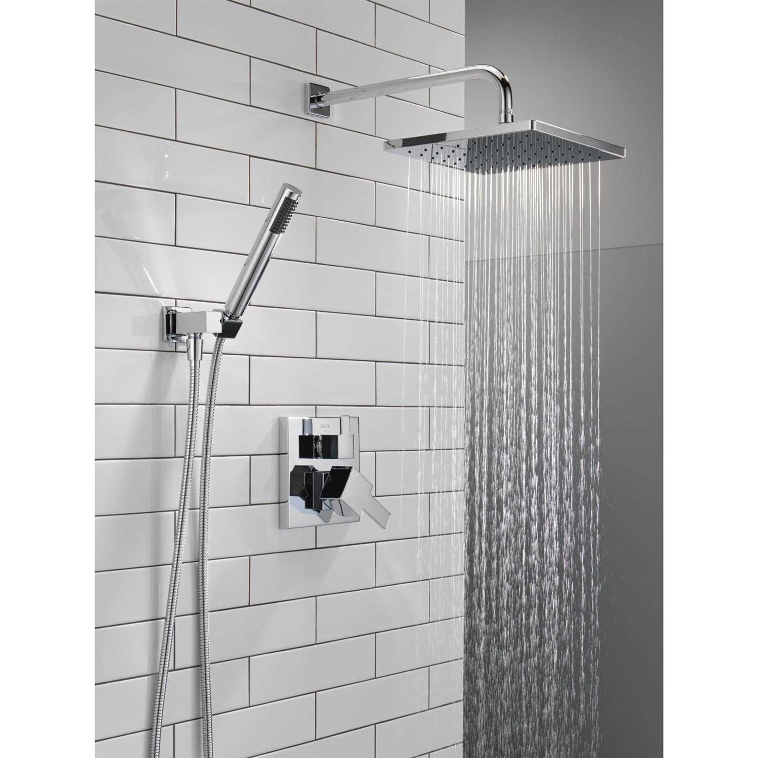 Delta Modern Raincan Square Shower System Rain Shower Head with Handheld Spray - Shop Hardware Tools Online Store