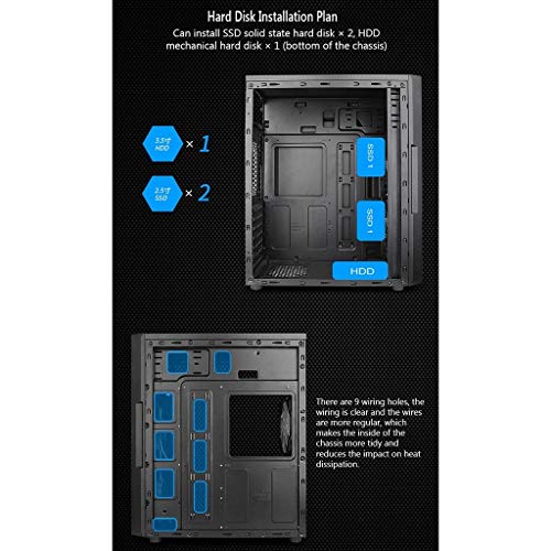 ATX Case, Mid-Tower PC Gaming Case ATX/M-ATX/ITX - Front I/O USB 3.0 Port - Fully Transparent Side Panels