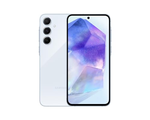 Samsung Galaxy A55 5G A556E 256GB Dual-SIM GSM Unlocked Android Smartphone (Latin Variant/US Compatible LTE) - Awesome Ice Blue