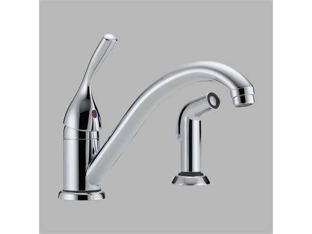 Delta 175-DST Classic Chrome Single Handle Kitchen Faucet with Spray