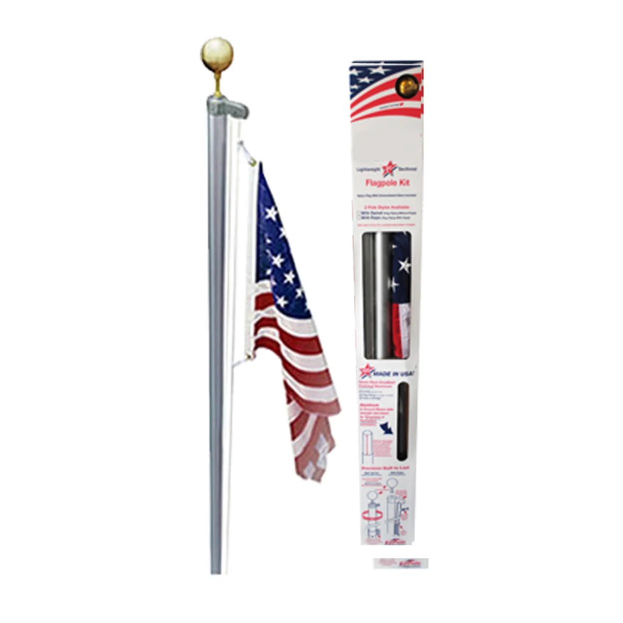 Ezpole Flagpoles Classic Flagpole Kit, 17-Feet