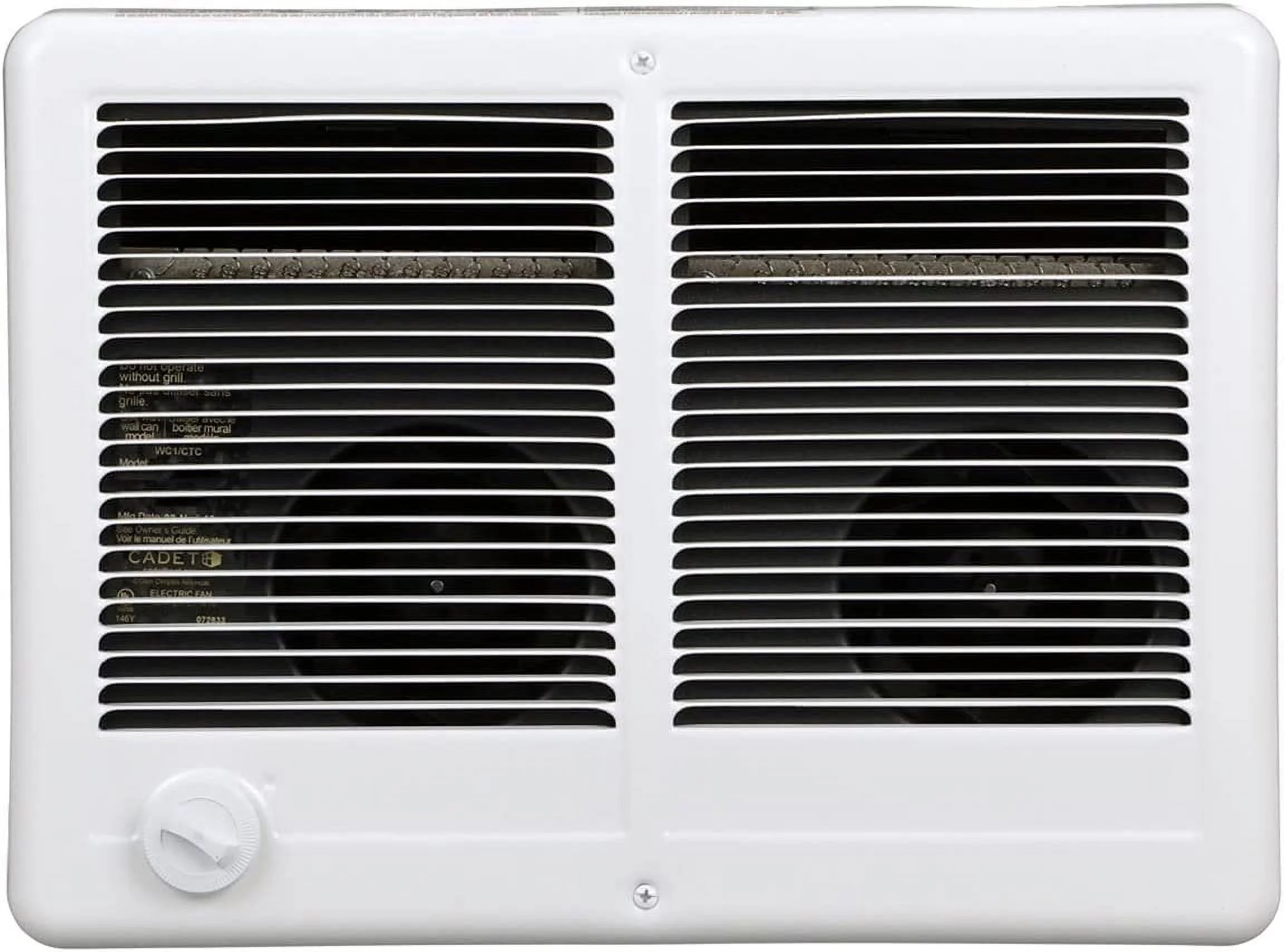 Cadet Com-Pak Twin Electric Wall Heater Complete Unit with Thermostat Model: CSTC402TW, Part: 67527, 13648/10236 BTU, 240/208 Volt, 4000/3000 Watt