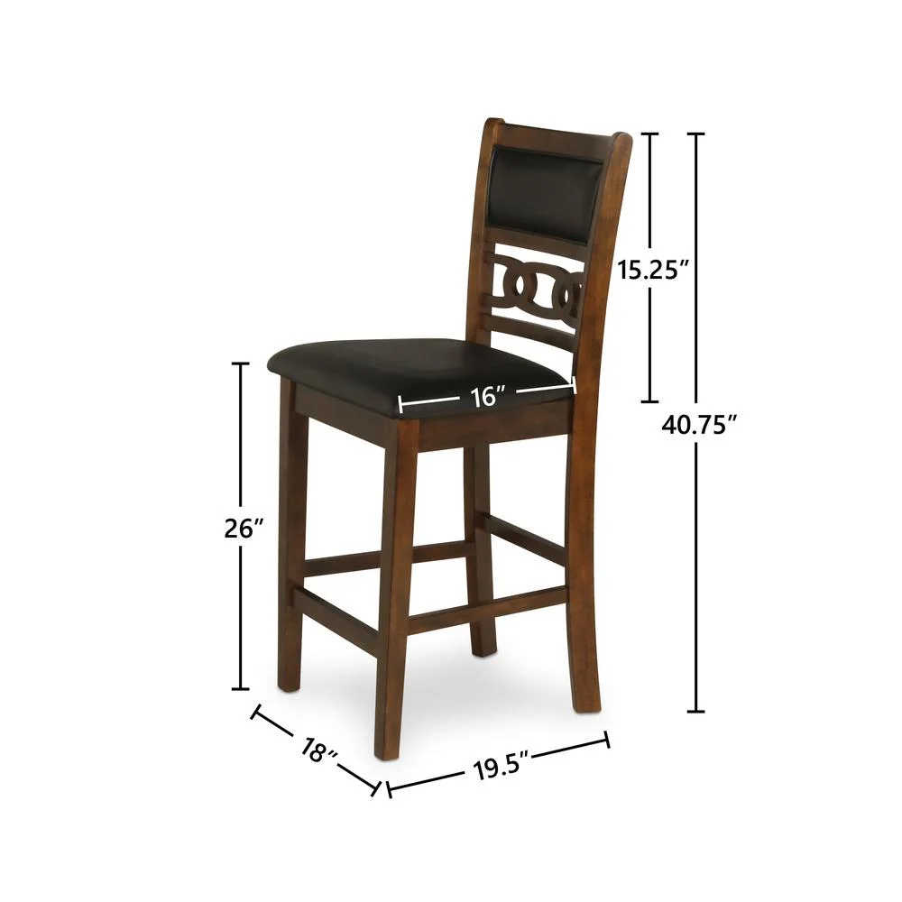 New Classic Furniture Gia 5-Piece Transitional Wood Dining Set in Brown