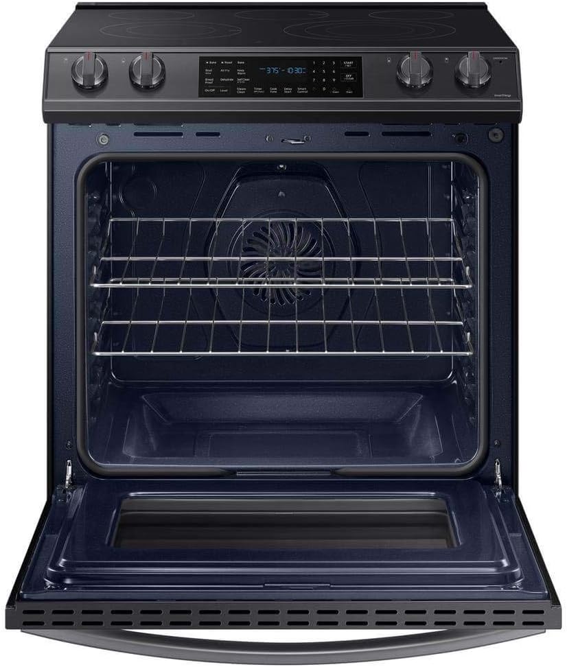 SAMSUNG 6.3 Cu Ft Smart Front Control Slide-In Electric Range Kitchen Stove w/ Air Fry, Convention+, Wi-Fi, Large Oven Capacity, NE63T8511SG/AA