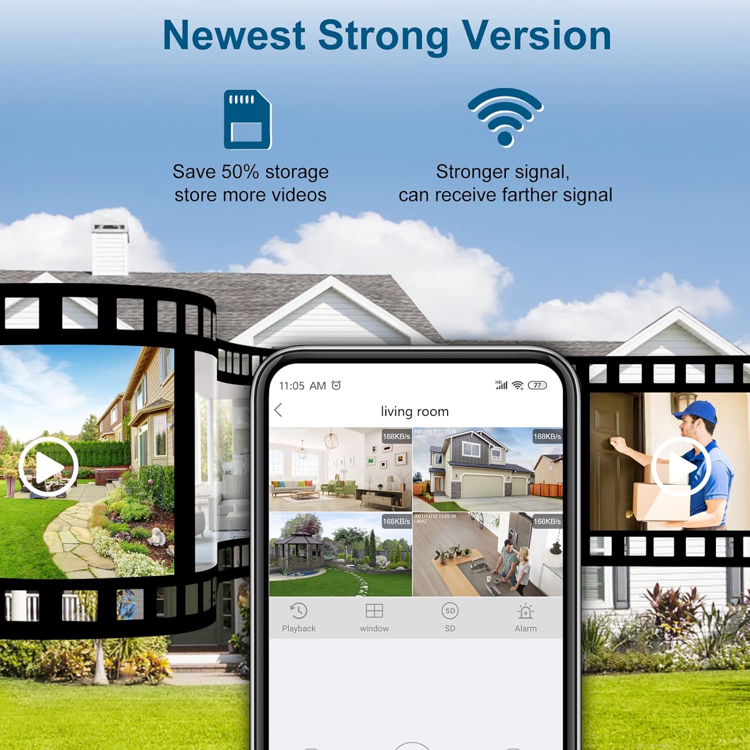 [Newest Strong Version]ISOTECT 11.6''Monitor,High-efficiency Video Coding Monitoring NVR Wireless Security Camera System