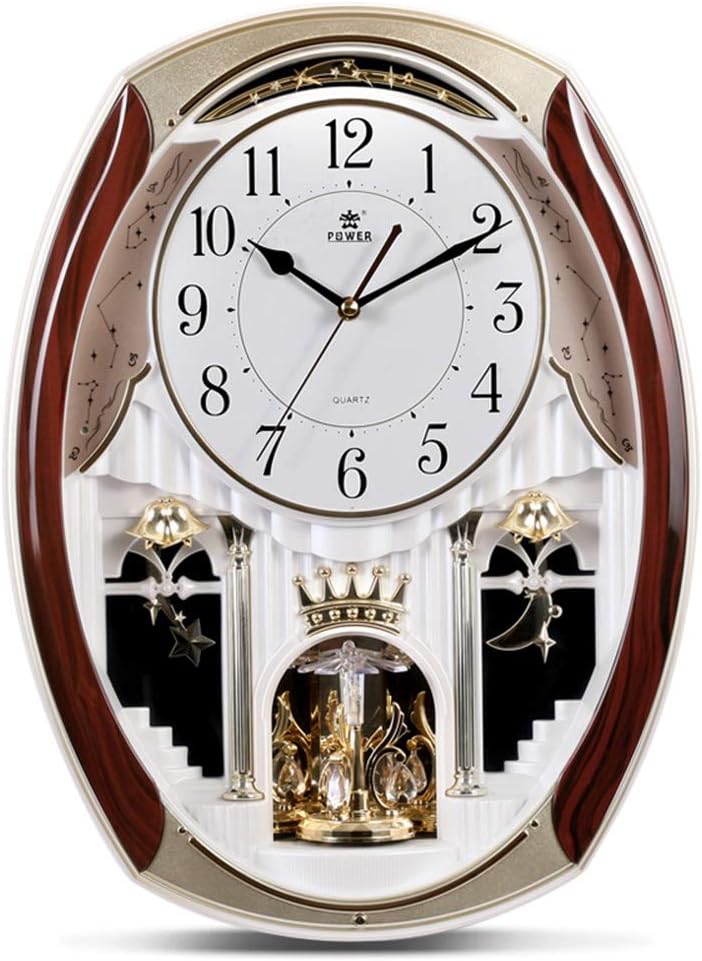 KELAOTE Musical Motion Wall Clock with Rotating Pendulum, Decorative Wall Clock with 18 Melodies.