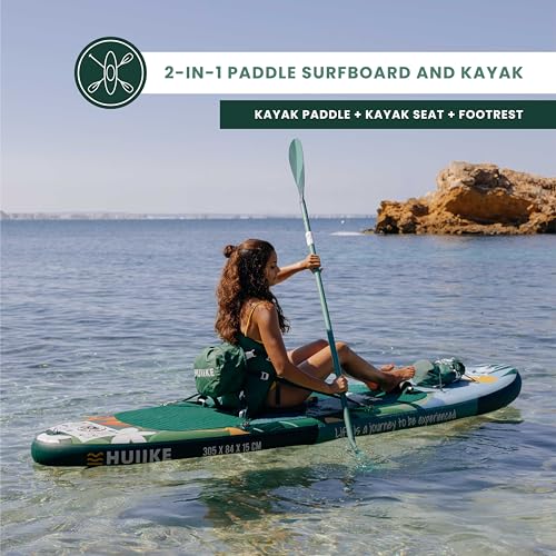 Inflatable Paddle Board for Adults with Accessories Included, Oar, Fins, Pump. Stand Up Paddleboard Great Stability and Resistance. 10’ x 33" x 5.9"