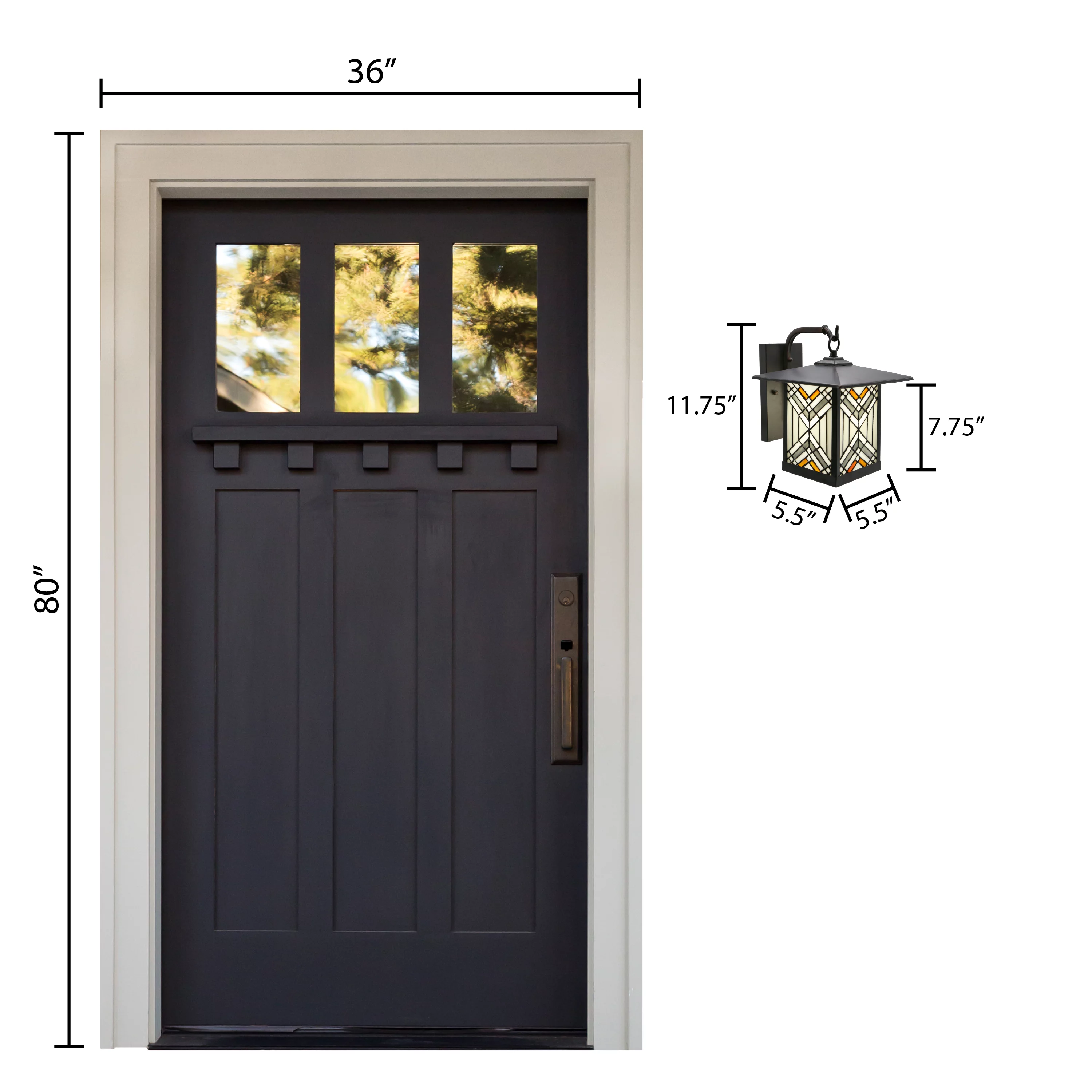River of Goods Mission Hill 1-Light Bronze Outdoor Mission Stained Glass Wall Sconce