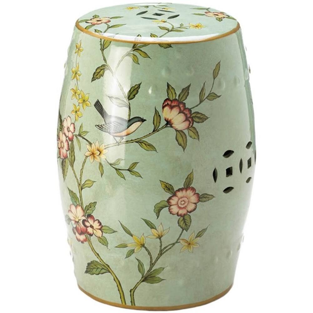 Zingz u0026 Thingz Floral Garden Decorative Stool Green