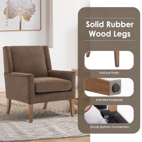 COLAMY Modern Wingback Living Room Chair, Upholstered Fabric Accent Armchair