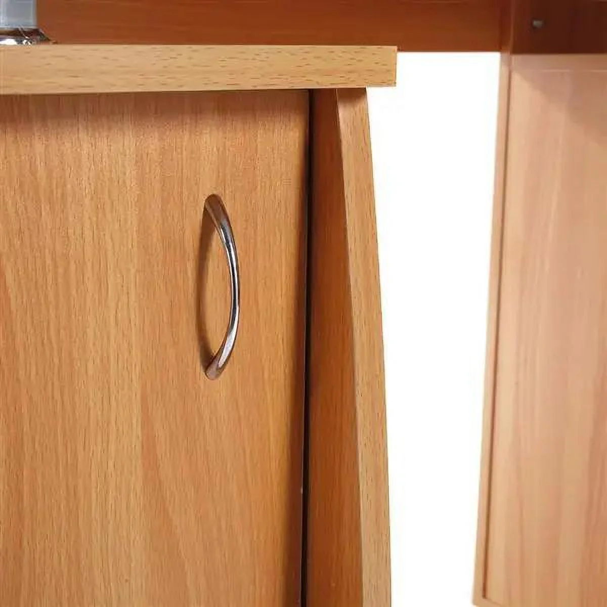 15mm MDF Portable 1pc Door with 3pcs Drawers Computer Desk Wood Color
