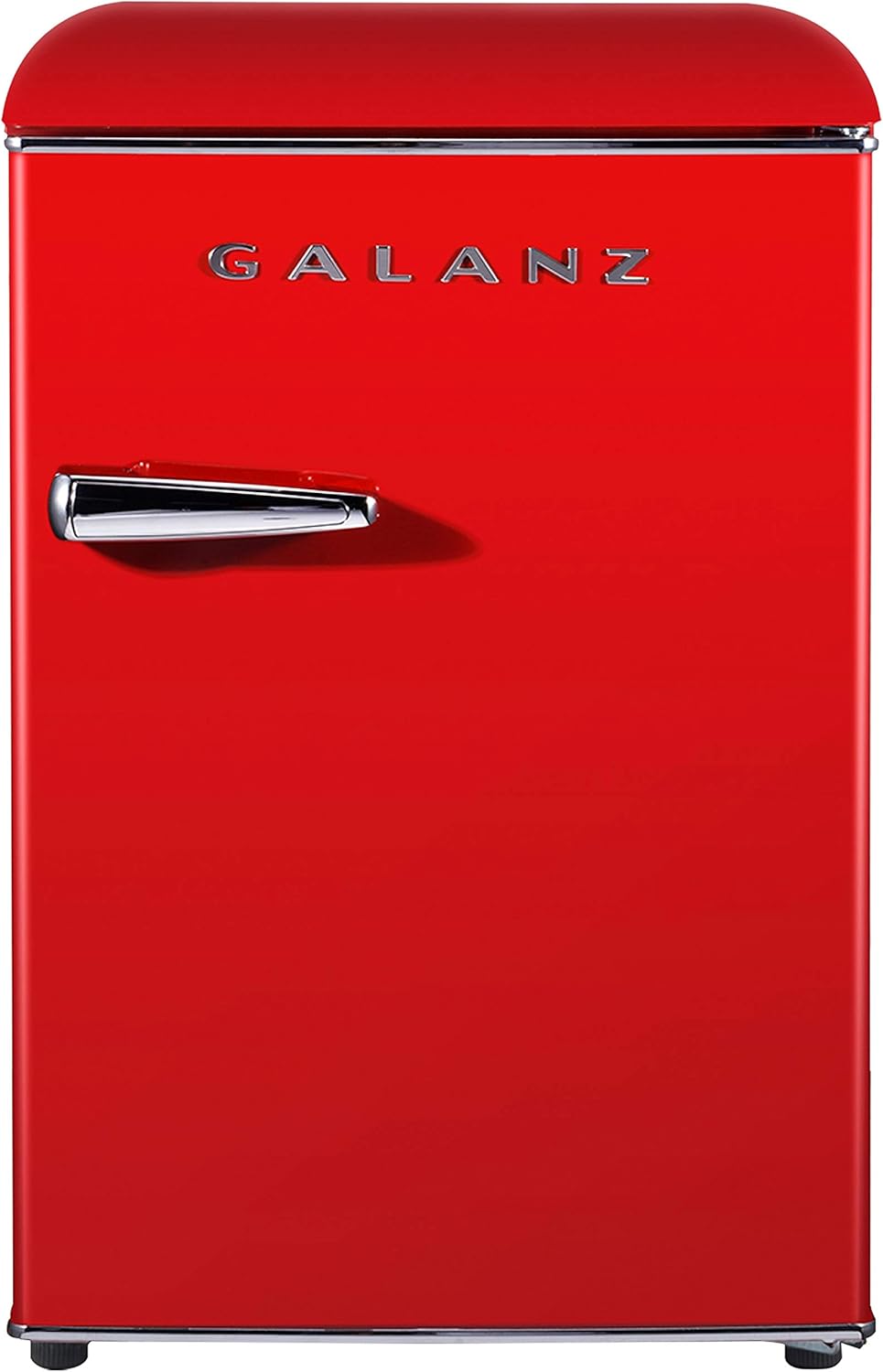 Galanz GLR25MRDR10 Retro Compact Refrigerator, Mini Fridge with Single Doors, Adjustable Mechanical Thermostat with Chiller, Red