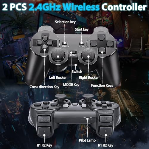 Wireless Retro Game Console Stick, Nostalgia Gaming Stick, Plug & Play TV Video Gaming Stick with 20000+ Games Built-in, 18 Retro Emulators 64G