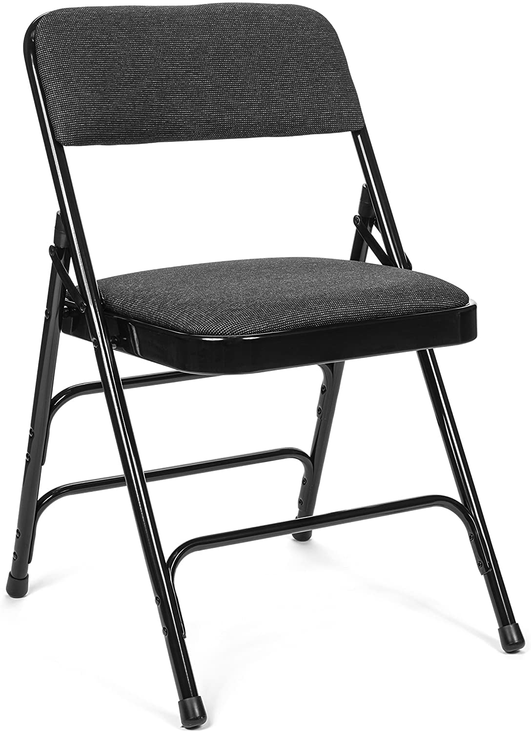 5pc. XL Series Folding Card Table and Triple Braced Fabric Padded Chair Set, Commercial Quality, Black, 38 x 38 x 29.5