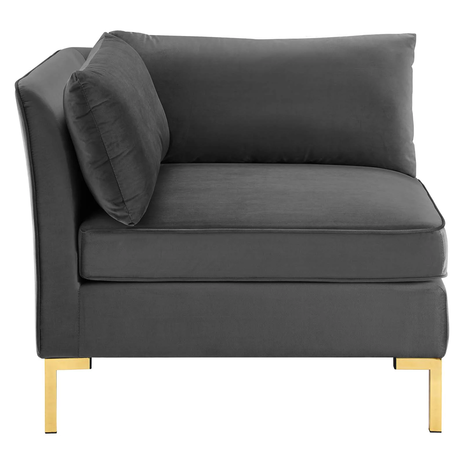 Modway Ardent 8-Piece Performance Velvet Sectional Sofa in Gray