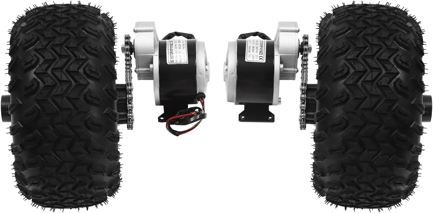 10 Inch 24V Dual Drive Brush Gear Motor Air Wheel Conversion Kit, Digital Display Throttle