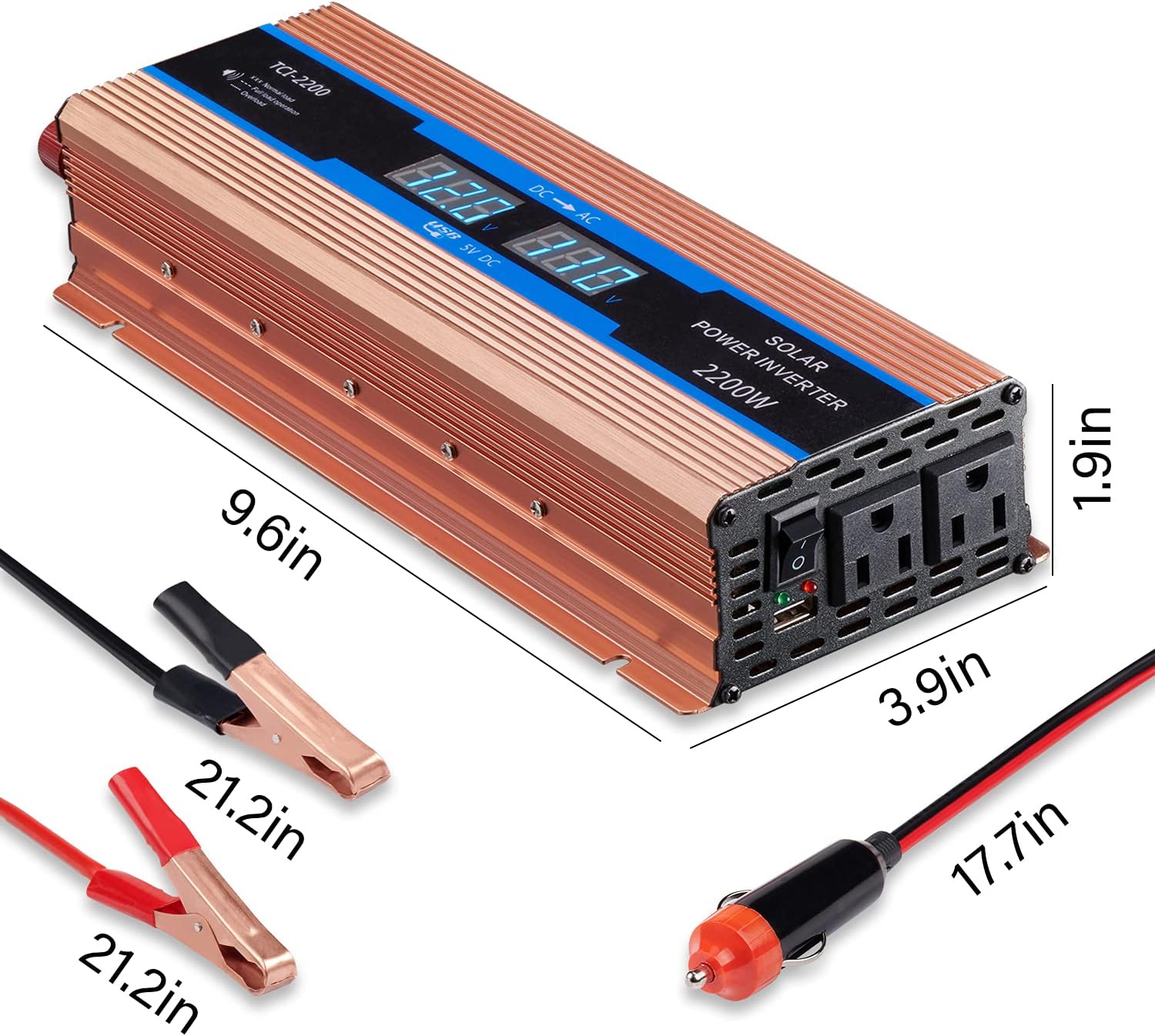 GISIAN 1100 Watts Power Inverter DC 12V to 110V AC Converter