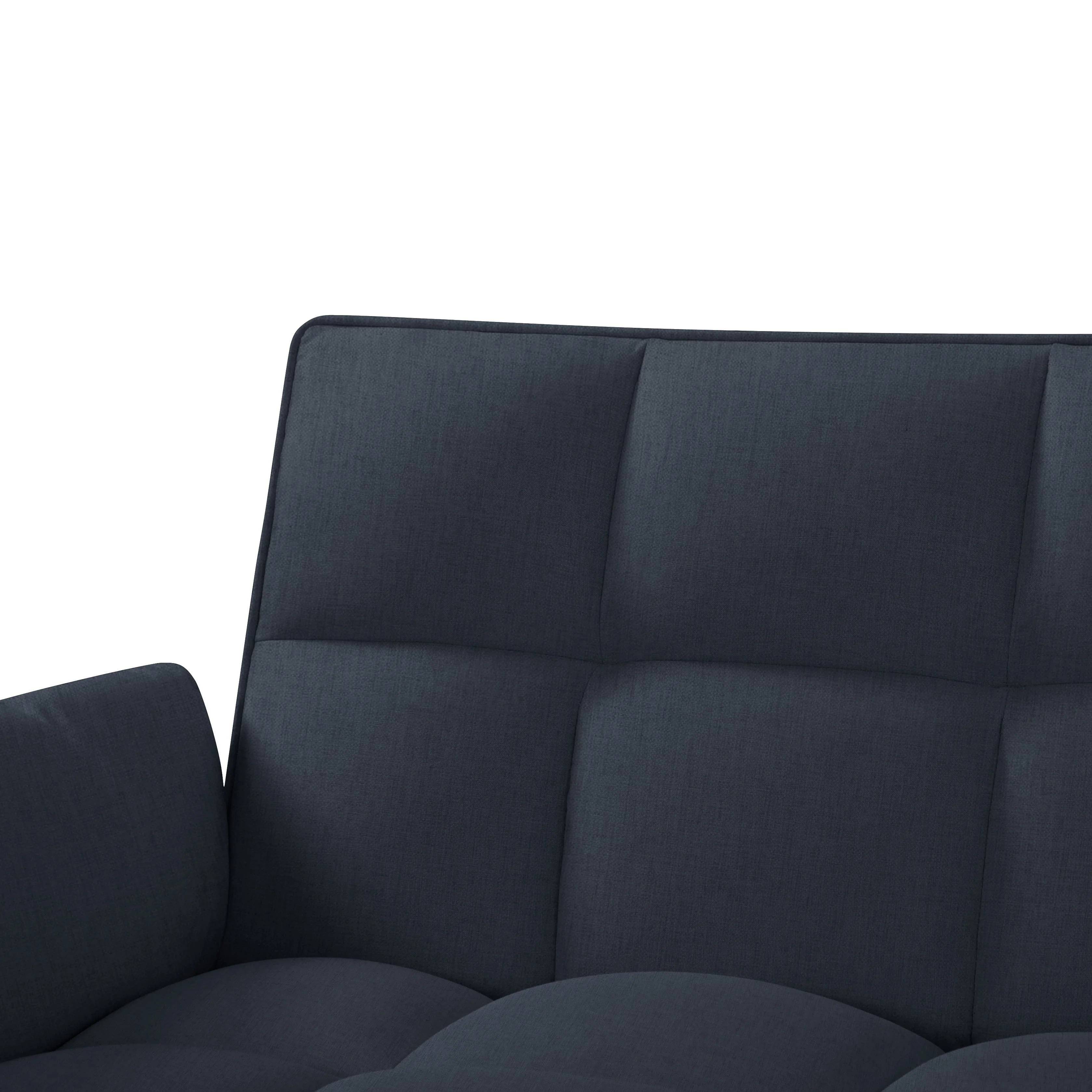 BSHTI 76” Futon Sofa Bed,Upholstered with Polyester,Wood Frame,2 Arm Pillows Included,3 Adjustable Positions ,5 Colors for Choosing